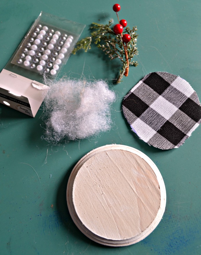 DIY Pearls and Plaid Christmas Ornament