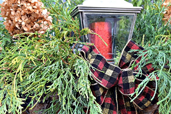 Foraged Christmas window boxes