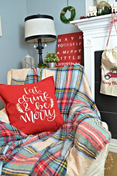 Christmas Brunch Pillow Cover Made with Cricut Maker