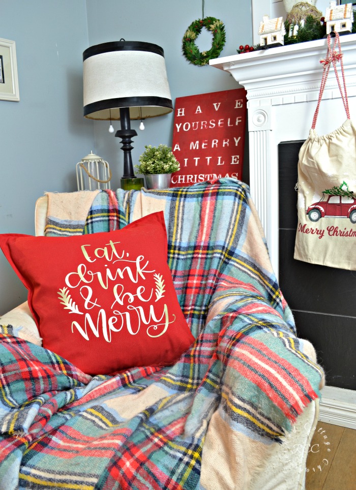 Christmas Brunch Pillow Cover Made with Cricut Maker