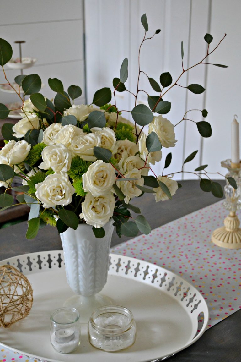 White and Green Arrangement