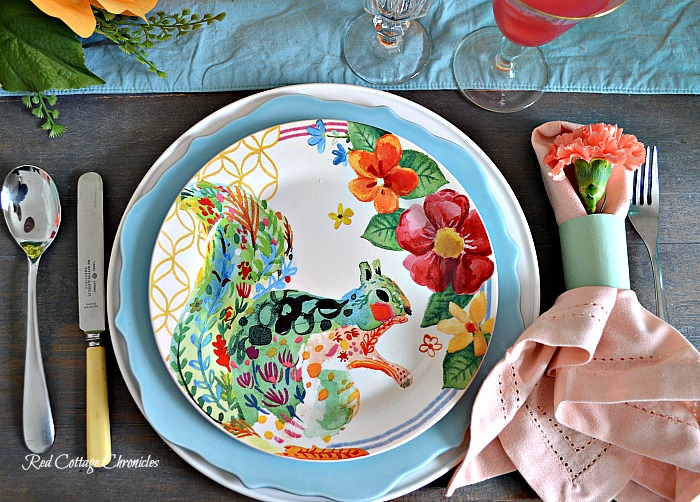 Pink and Orange tablescape