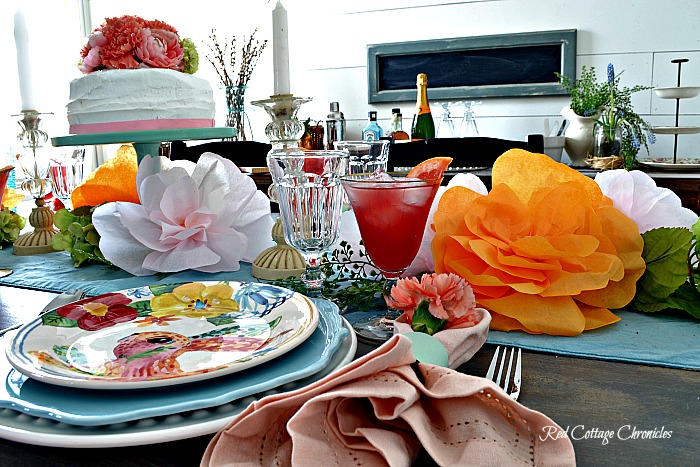 pink and orange tablescape