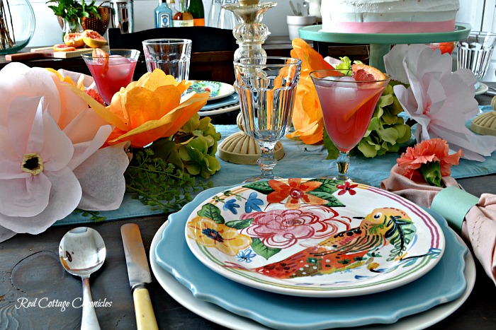 Pink and Orange tablescape