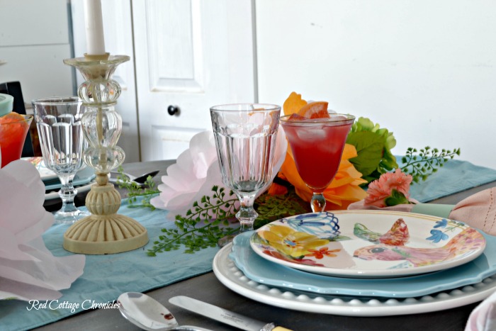 pink and orange tablescape