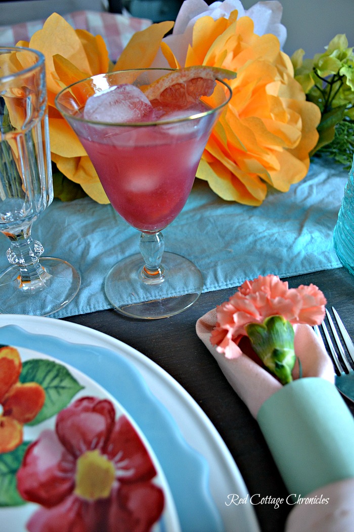 Pink and Orange Spring Tablescape