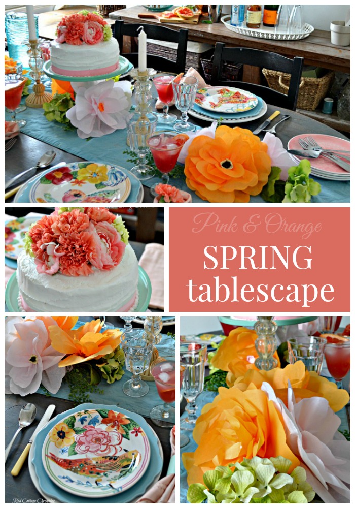 pink and orange tablescape