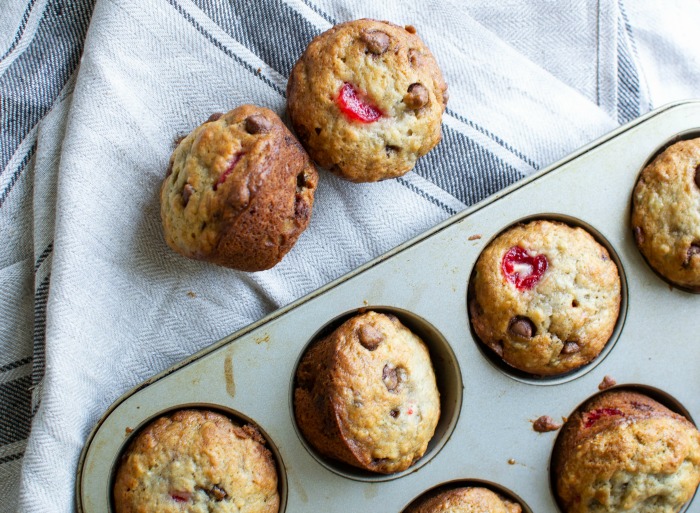 Banana Split Muffins - Red Cottage Chronicles