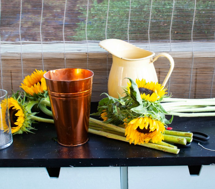 sunflower arrangements using grocery store flowers