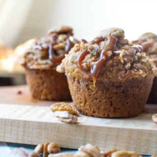 caramel pecan pumpkin muffins