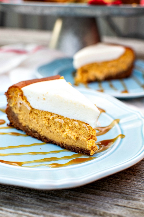 Marshmallow Pumpkin Cheesecake #PumpkinWeek
