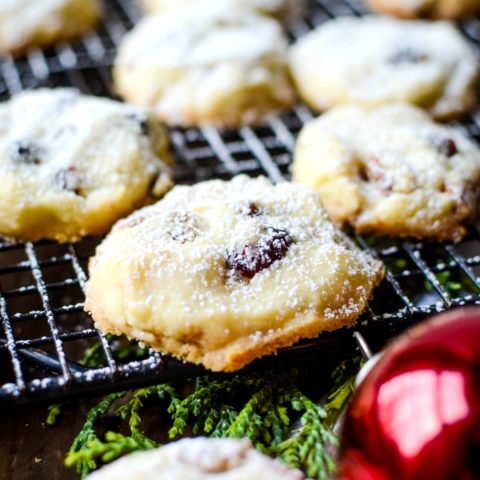 White chocolate cranberry shortbread