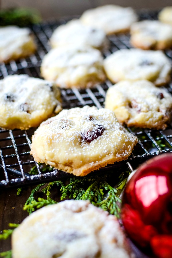 White chocolate cranberry shortbread