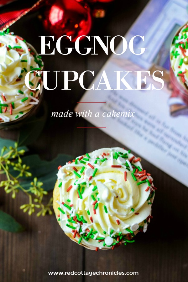 Simple Eggnog cupcakes made from a boxed cake mix