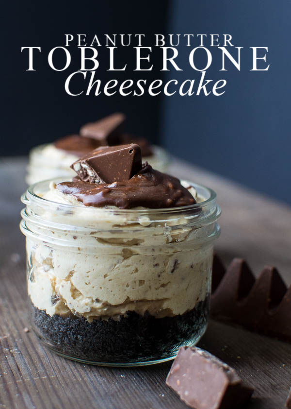 An easy no-bake chocolate peanut butter cheesecake made with Toblerone Swiss chocolate