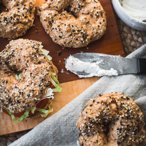 Vegan Whole Wheat Everything Bagels