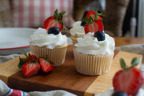 Vanilla Bean Cupcake with fresh fruit