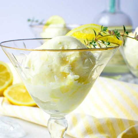 Boozy Limoncello frozen dessert recipe made with lemon curd and whipping cream