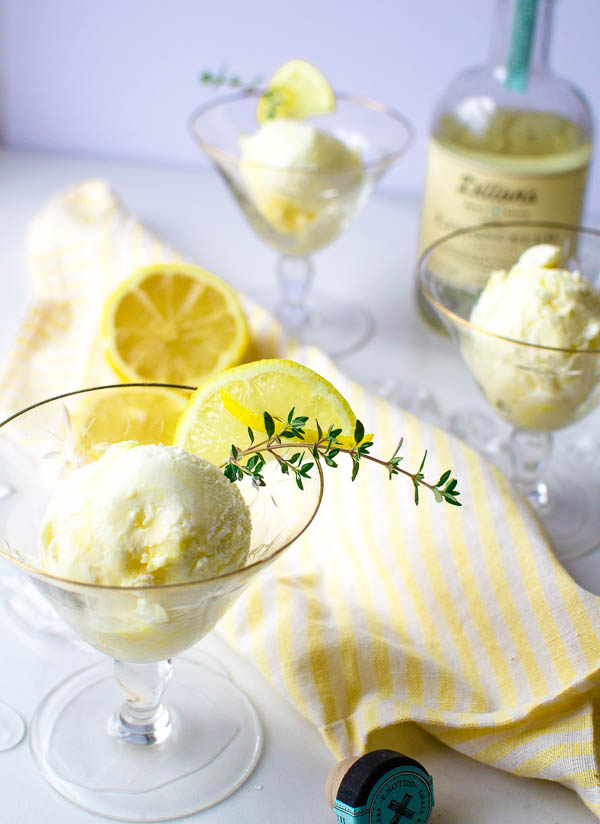 Frozen limoncello dessert made with lemon curd, limoncello and fresh cream
