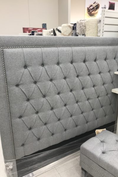 Gray Headboard for small bedroom makeover
