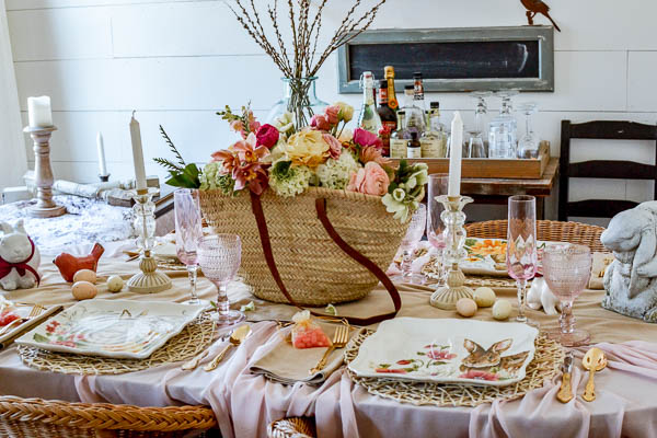 Pink and Gold Easter Table Decor
