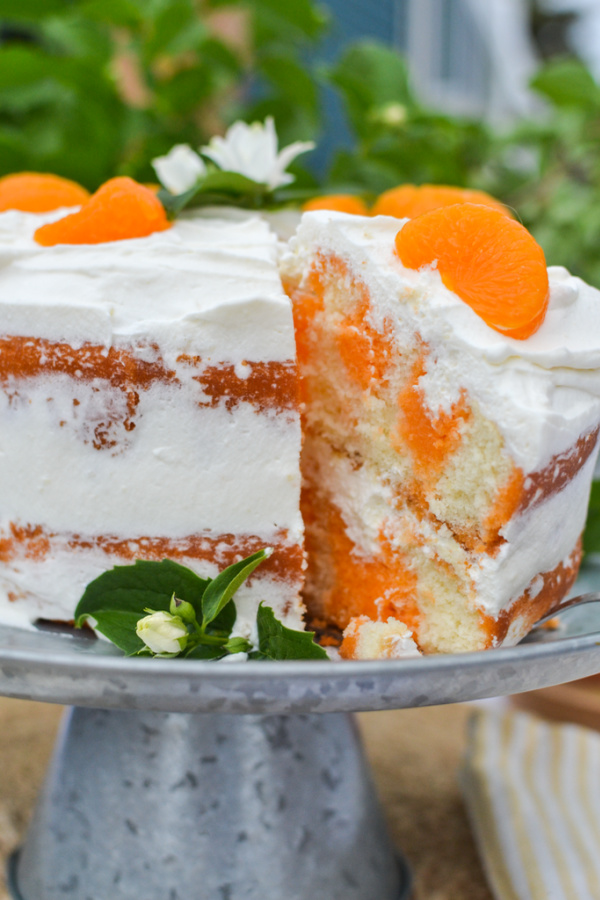 Orange Creamsicle Ice Cream Cake | Homemade Orange Ice Cream Cake