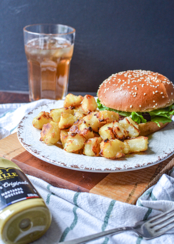 Crispy oven roasted Dijon potatoes