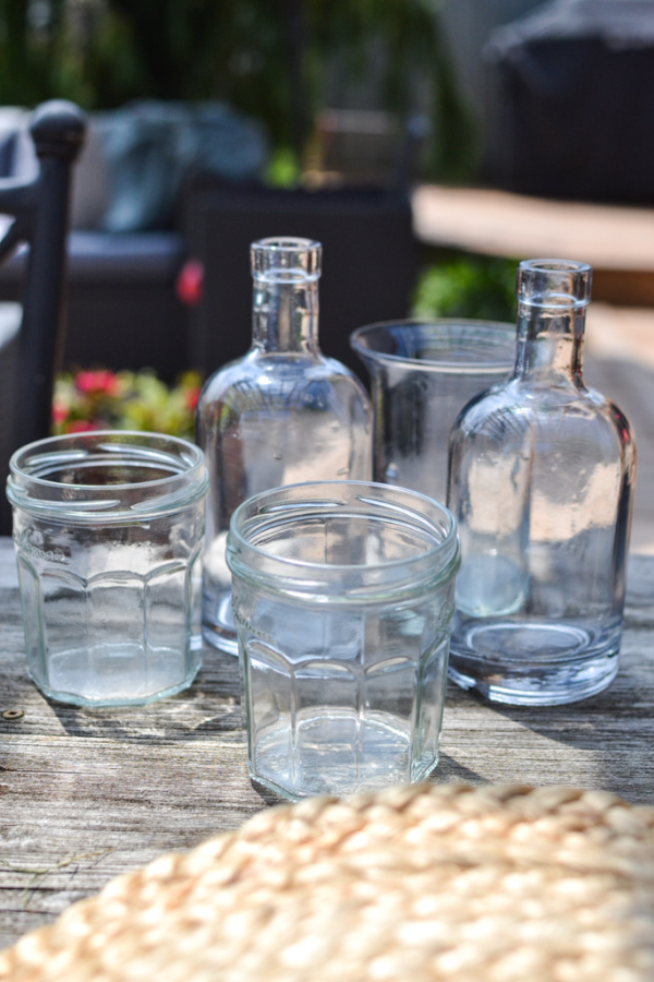 clear glass jars make perfect vases