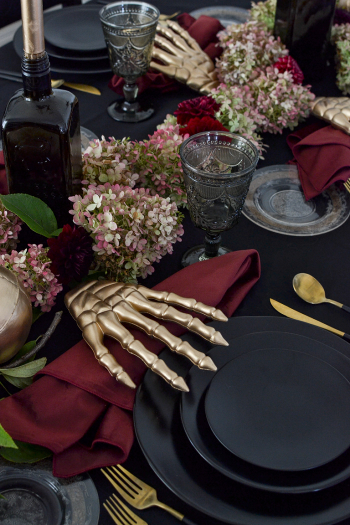 Black Magic Halloween Tablescape