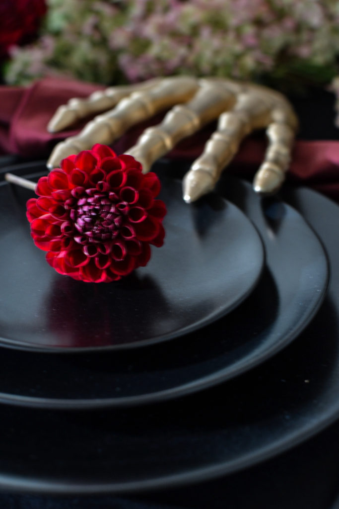 Elegant Halloween tablescape