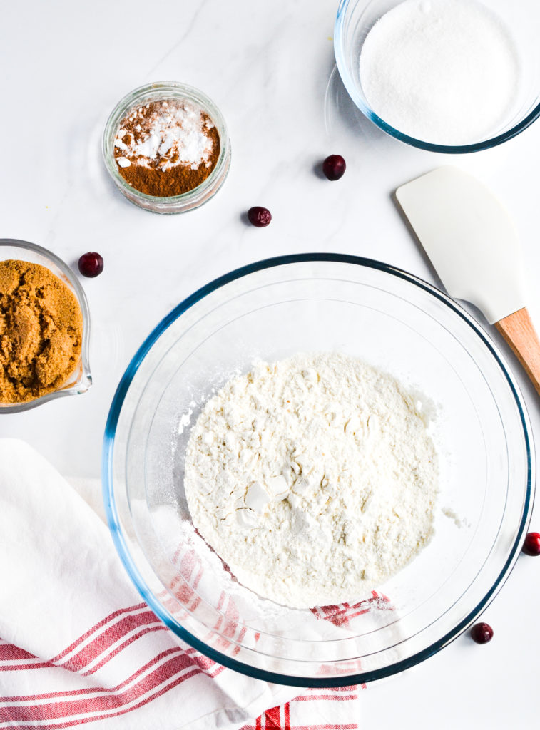 Dry ingredients for Orange Cranberry Loaf