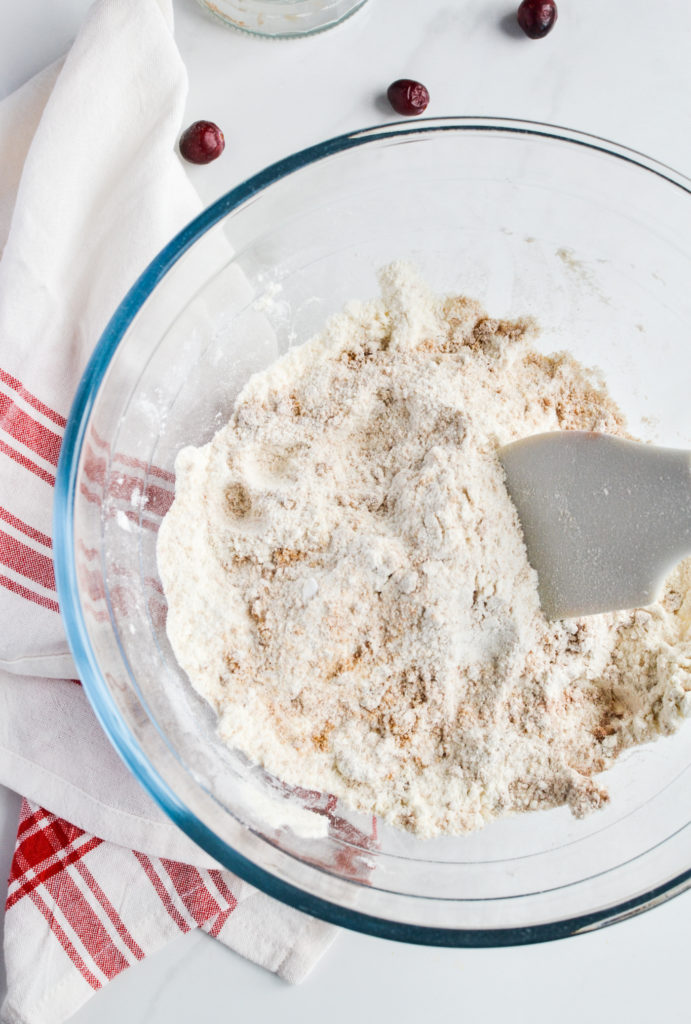 blending sugar, flour and spices