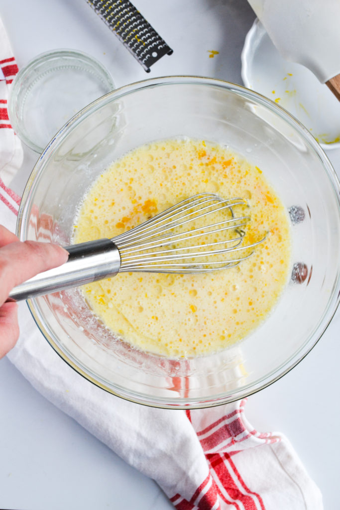 Mixing wet ingredients for quick bread