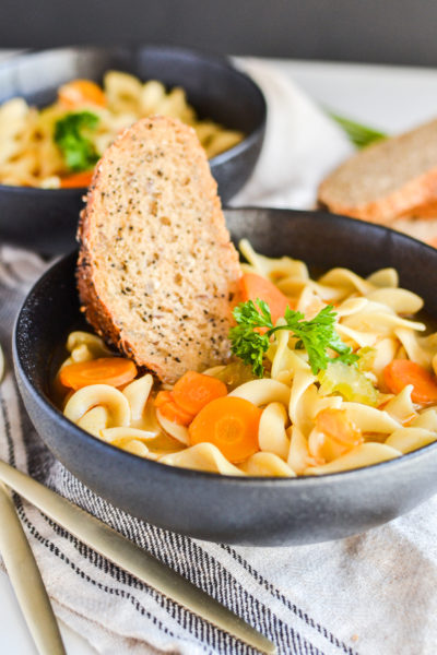 two bowls of noodle soup