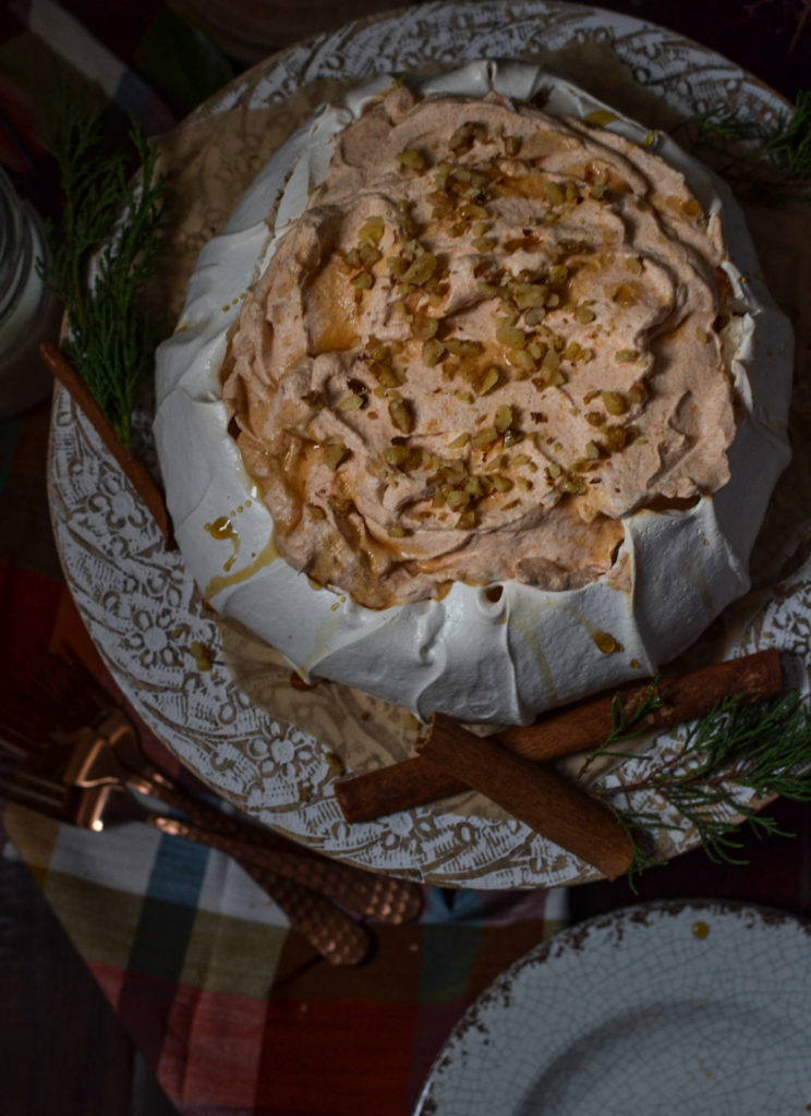 Pumpkin Cream filled meringue shell