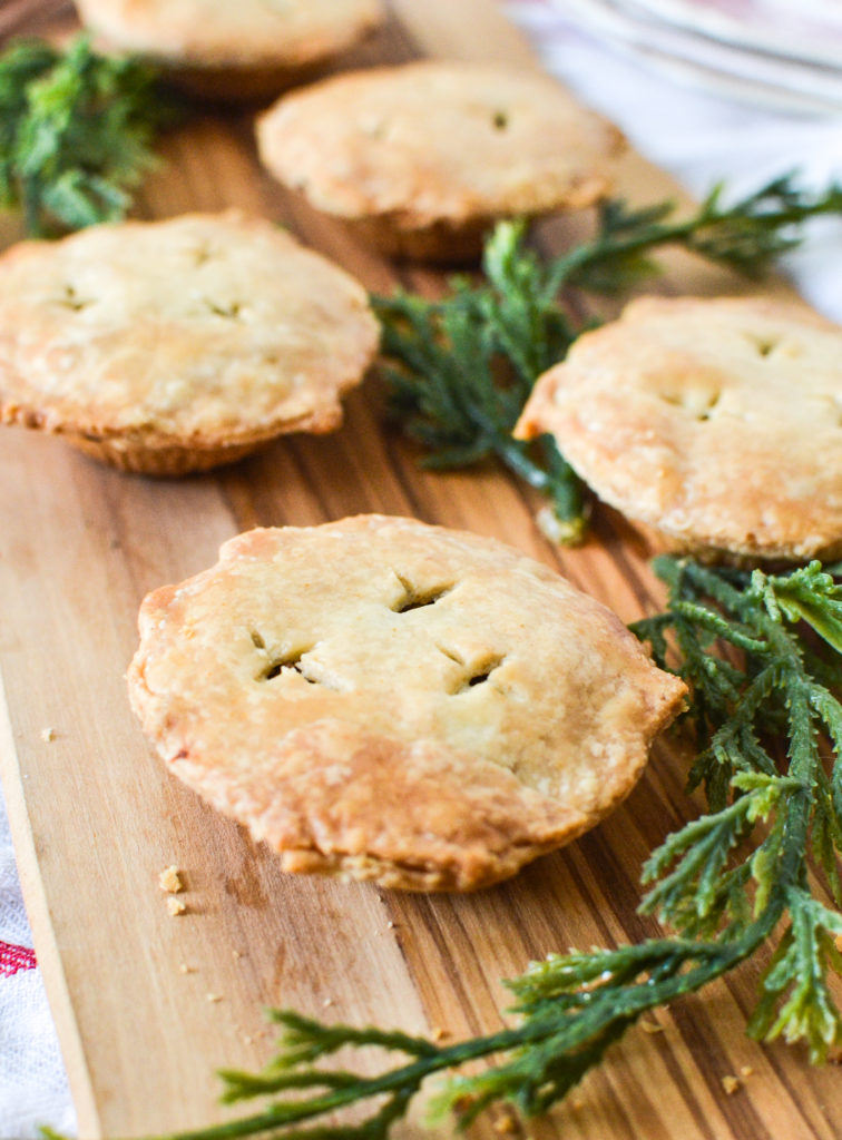 appetizer sized vegetarian tourtiére pies