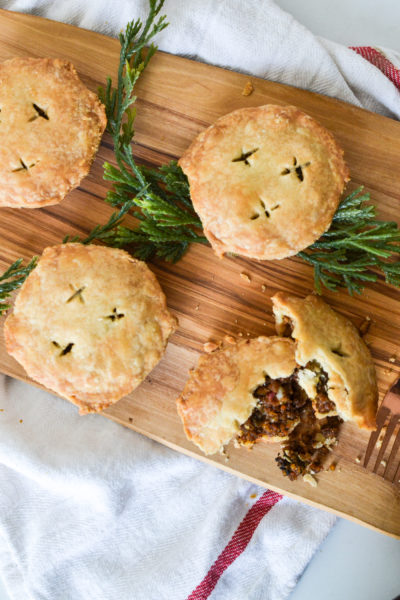 Mini tourtiére made with plant based grounds