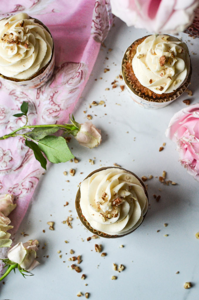 Overhead view of cupcakes