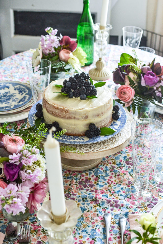 fruit and flowers spring tablescape