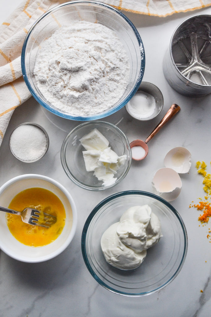 Ingredients for sour cream drop biscuits