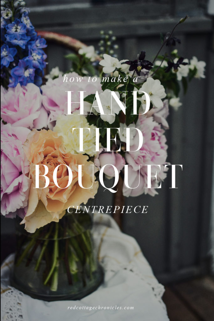Pinterest Pin Image for hand tied bouquet