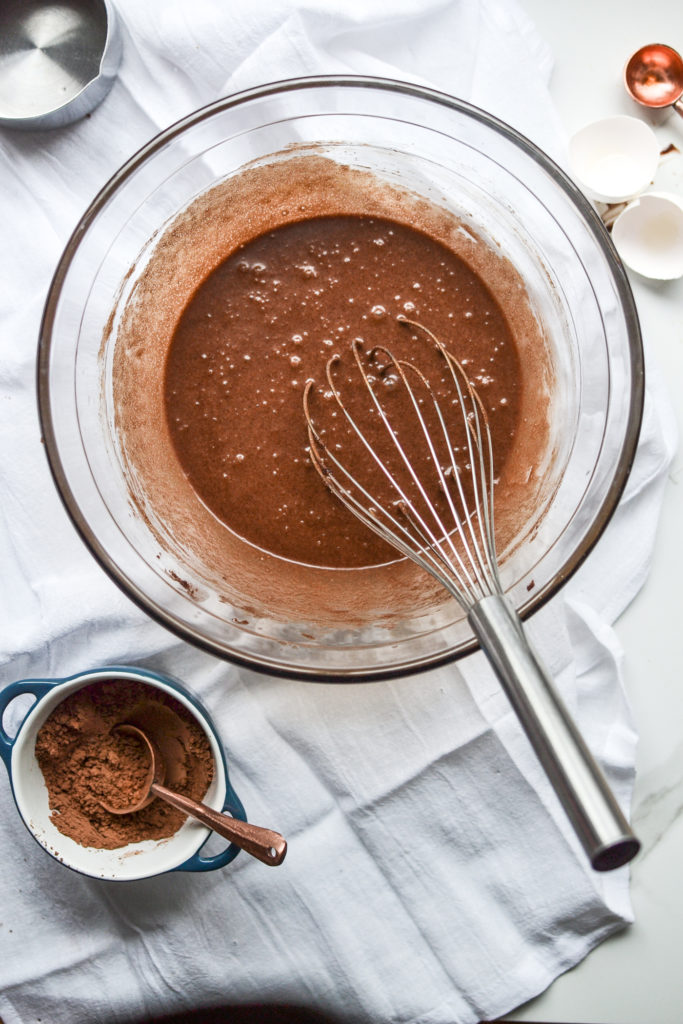 Brownie batter before adding flour