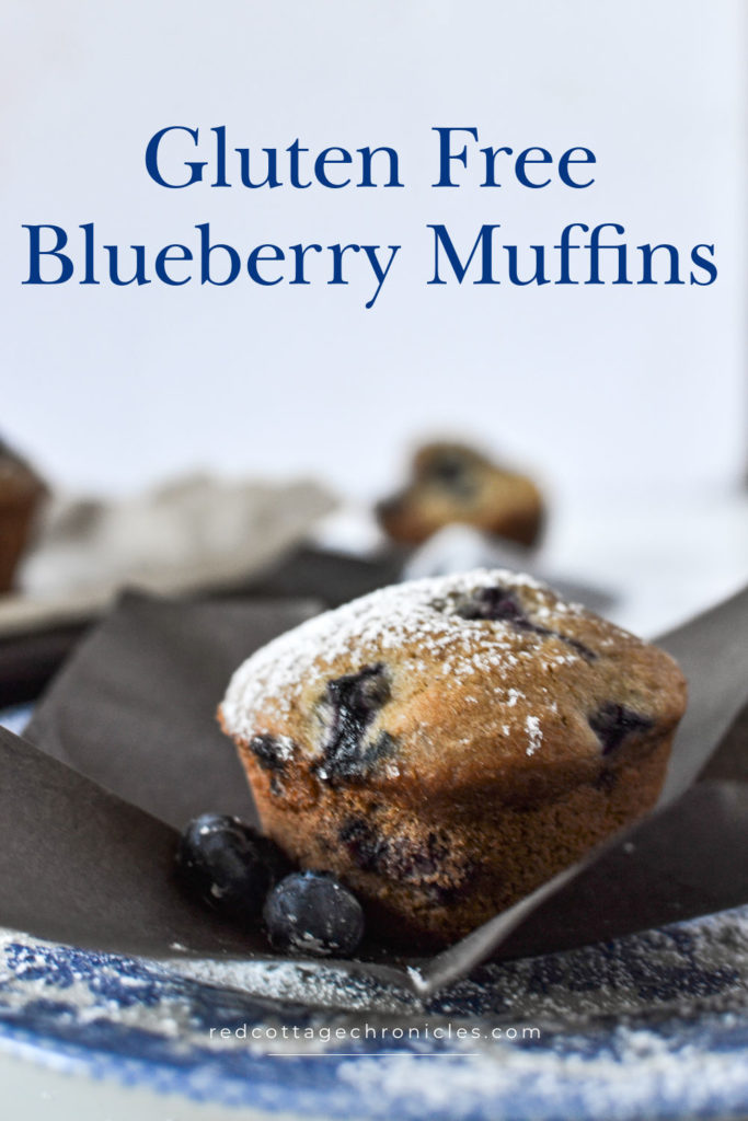 Blueberry muffin in a brown paper wrapper