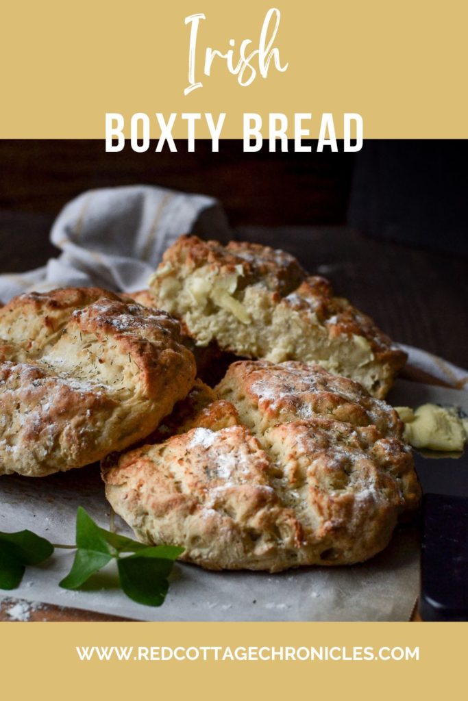 Pinterest Pin Image of Irish Boxty Bread