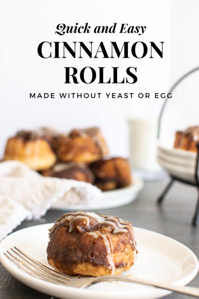 Cinnamon rolls made without egg or yeast.