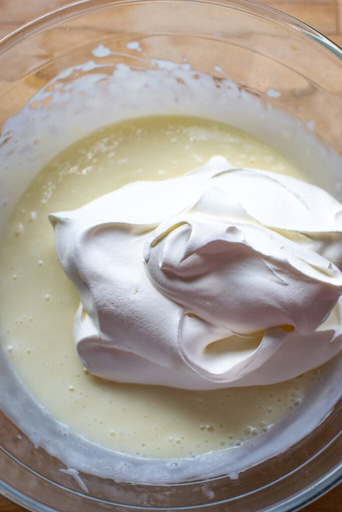 Whipped topping added to the mixture of lemonade and sweetened condensed milk.