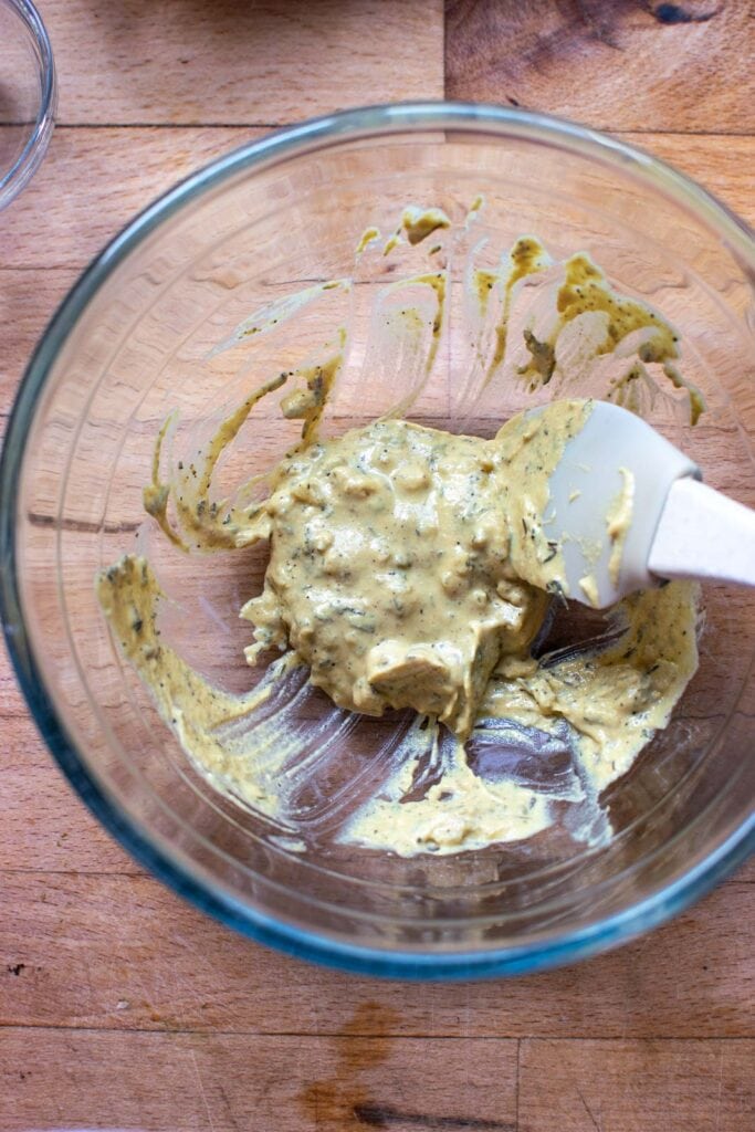 Dijon mixture to spread on chicken breast before baking.