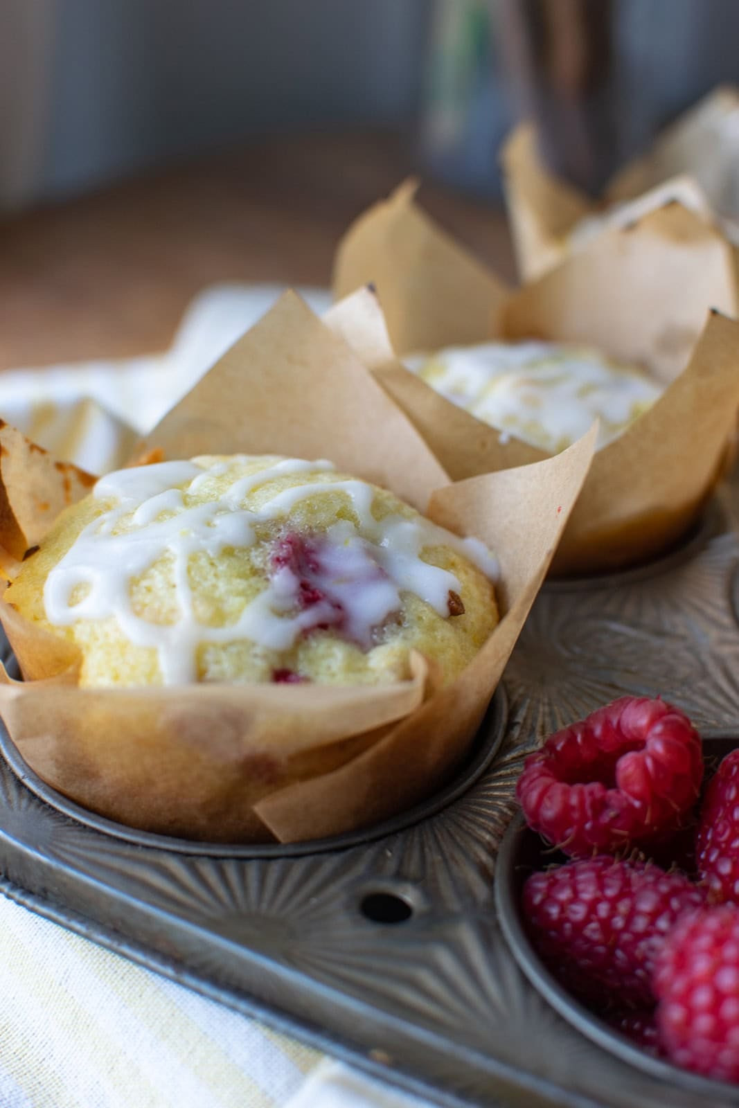 One Bowl Lemon Raspberry Muffin Recipe