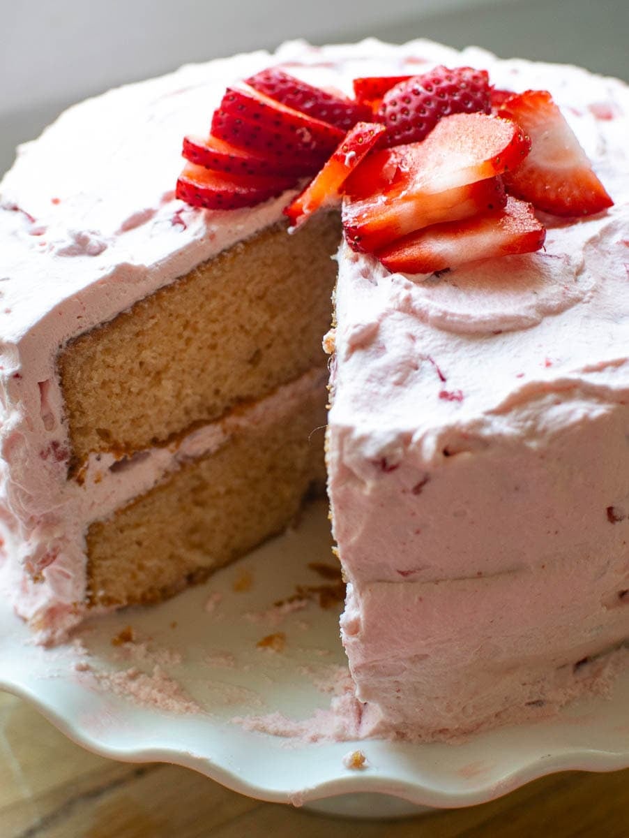 Watermelon Strawberry Cake (Starts With A Cake Mix)